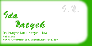 ida matyek business card